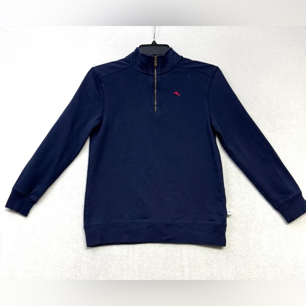 Tommy Bahama Boys Navy Quarter Zip Pullover Sweatshirt XL 14 Marlin Logo
